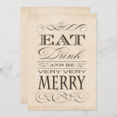 Het Jubileum van de weddenschap eet Drink en is Me Kaart (Voorkant / Achterkant)