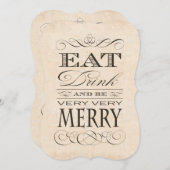 Het Jubileum van de weddenschap eet Drink en is Me Kaart (Voorkant / Achterkant)