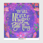 Het juiste ding Leuke Paarse bloemencultuur Sticker (Vel)