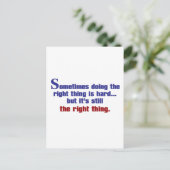 Het juiste doen briefkaart (Staand voorkant)