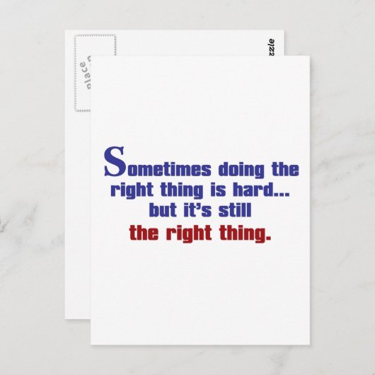 Het juiste doen briefkaart (Voorkant / Achterkant)