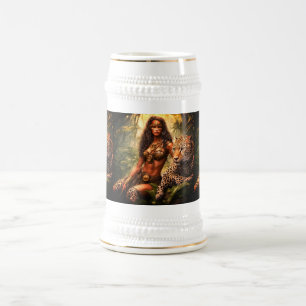 Het Jungle Meisje in een Luipaardprint Bikini op e Bierpul