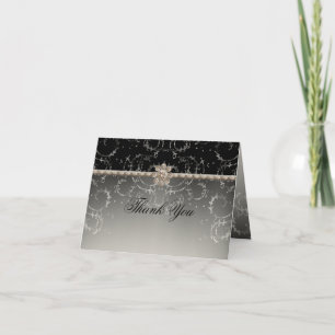 Het juweel kijkt de Zilveren Achthoekige Bedankkaart