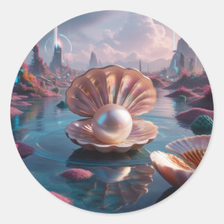 Het juweel van de afgrond" ronde sticker