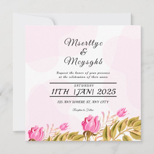 Het Kaart van de Uitnodiging van het huwelijk Ontw (Voorkant)