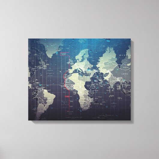 Het Kaart van het Kunstwerk Premie Gewikkeld Canva Canvas Afdruk (Voorkant)