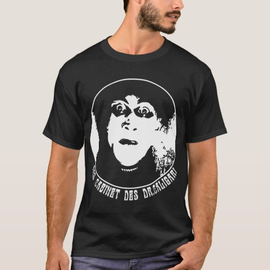 Het kabinet van dokter Caligari 1920s stille horro T-shirt (Voorkant)
