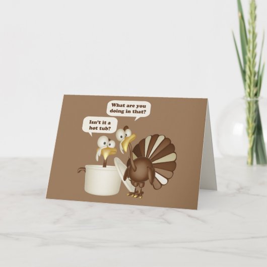 Het kalkoen bubbelbad feestdagen kaart (Voorkant)