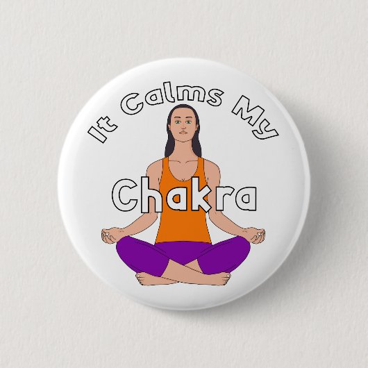 Het kalmeert mijn chakra ronde button 5,7 cm (Voorkant)