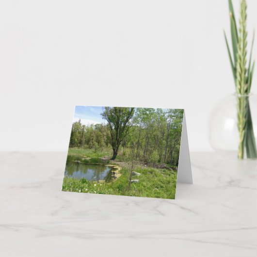 Het kalmerende Pond Landschap Feestdagen Kaart (Voorkant)