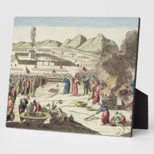 Het kamp van de Israëliërs en het opofferen van de Fotoplaat