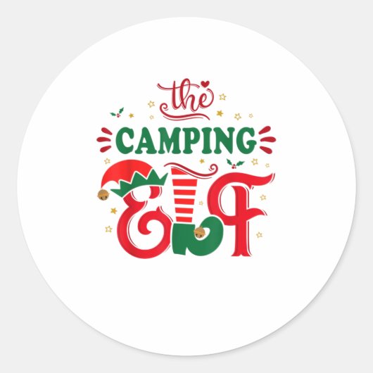 Het kampeerplanje met een leuk kerstcadeau Fa Ronde Sticker (Voorkant)