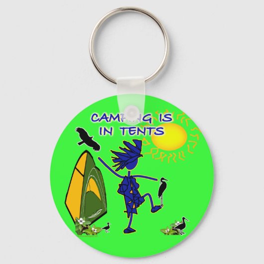 Het kamperen is (intens) in tenten sleutelhanger (Voorkant)