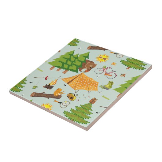 Het kamperen Patroon Tegeltje (Zijkant)