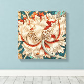 Het kamperfoelie patroon (William Morri-1876) Canvas Afdruk (Insitu (Houten vloer))