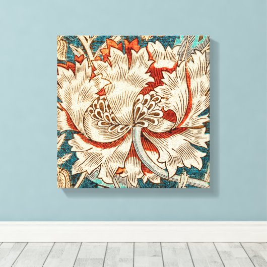 Het kamperfoelie patroon (William Morri-1876) Canvas Afdruk (Insitu (Houten vloer))