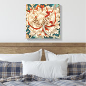 Het kamperfoelie patroon (William Morri-1876) Canvas Afdruk (Insitu (Slaapkamer))