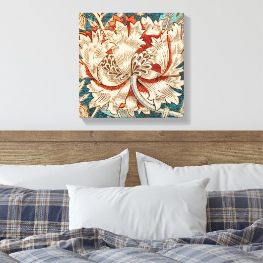 Het kamperfoelie patroon (William Morri-1876) Canvas Afdruk (Insitu (Slaapkamer))