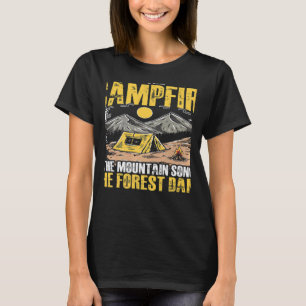 Het kampvuur bos kampeer reis wandelen kampeerder t-shirt