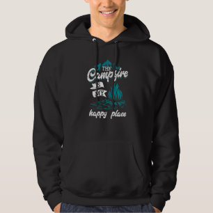 Het kampvuur is mijn gelukkige plek kamperen hoodie