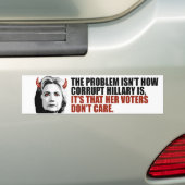 Het kan haar niet schelen - Devilish Hillary -  Bumpersticker (Op auto)