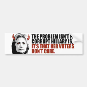 Het kan haar niet schelen - Devilish Hillary - Bumpersticker