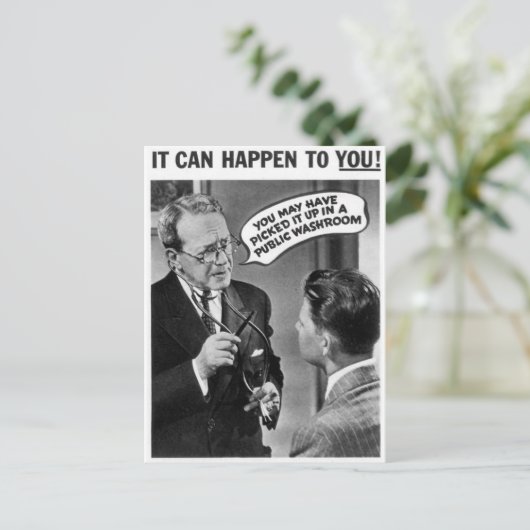 Het kan je overkomen! briefkaart (Staand voorkant)