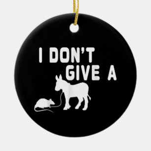 Het kan me geen bal schelen grappige Ezel, Diereng Keramisch Ornament