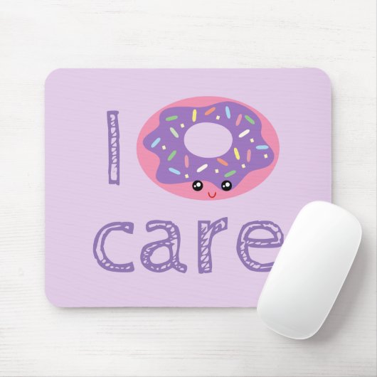 Het kan me geen leuke kawaii grappige doughnut hum muismat (Met muis)