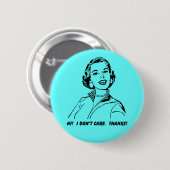Het kan me niet schelen.  Bedankt! Funny Button Ba (Voorkant /achterkant)