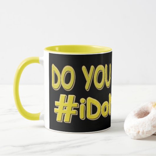 "Het kan me niet schelen" Cute Expression Design.  Mok (Met donut)