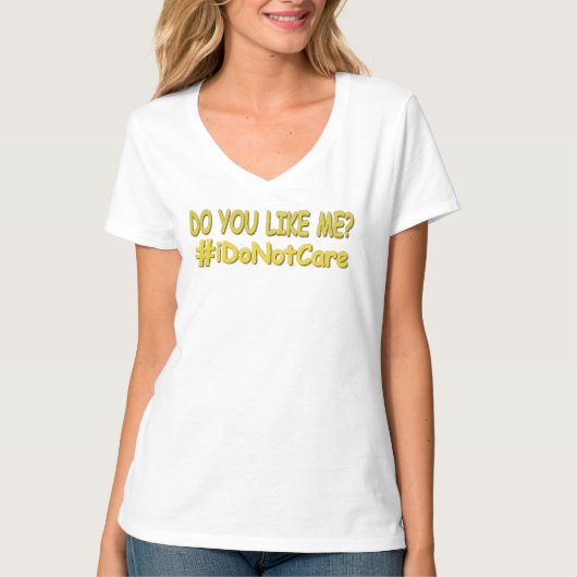 "Het kan me niet schelen" Cute Expression Design. T-shirt (Voorkant)
