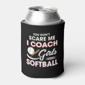 Het kan me niet schelen dat ik Coach Girls Softbal Blikjeskoeler (Blikje Voorkant)