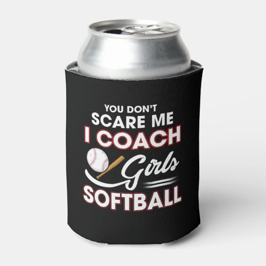 Het kan me niet schelen dat ik Coach Girls Softbal Blikjeskoeler (Blikje Voorkant)