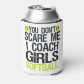 Het kan me niet schelen dat ik Coach Girls Softbal Blikjeskoeler (Blikje Achterkant)