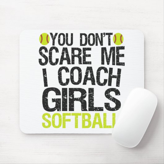 Het kan me niet schelen dat ik Coach Girls Softbal Muismat (Met muis)