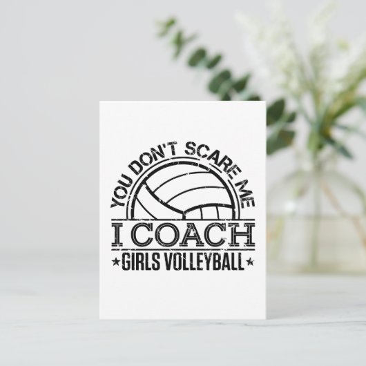 Het kan me niet schelen dat ik Coach Girls Volleyb Briefkaart (Staand voorkant)