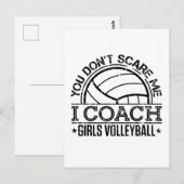 Het kan me niet schelen dat ik Coach Girls Volleyb Briefkaart (Voorkant / Achterkant)