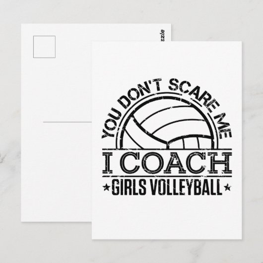 Het kan me niet schelen dat ik Coach Girls Volleyb Briefkaart (Voorkant / Achterkant)