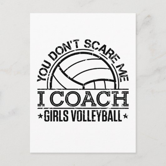 Het kan me niet schelen dat ik Coach Girls Volleyb Briefkaart (Voorkant)