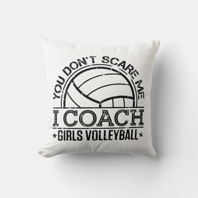 Het kan me niet schelen dat ik Coach Girls Volleyb Kussen (Voorkant)