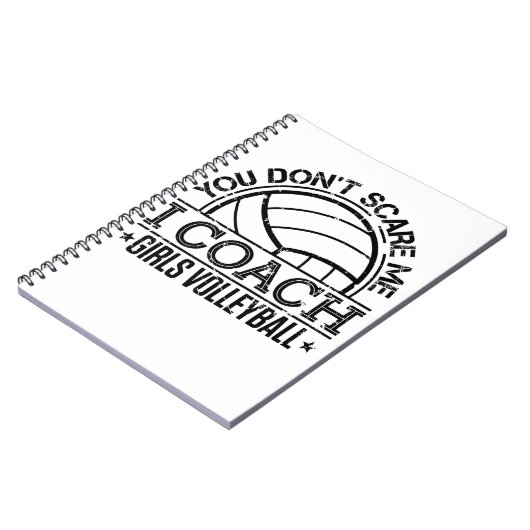 Het kan me niet schelen dat ik Coach Girls Volleyb Notitieboek (Linkerzijde)