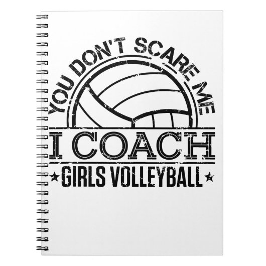 Het kan me niet schelen dat ik Coach Girls Volleyb Notitieboek (Voorkant)