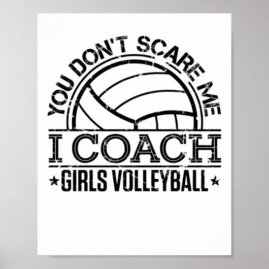 Het kan me niet schelen dat ik Coach Girls Volleyb Poster (Voorkant)