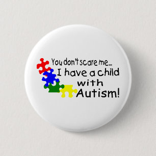 Het kan me niet schelen dat ik een kind met autism ronde button 5,7 cm