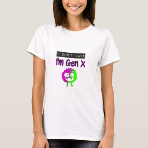 Het kan me niet schelen dat ik Gen X Paarse Green T-shirt
