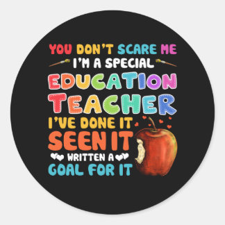 Het kan me niet schelen dat ik leraar speciaal ond ronde sticker