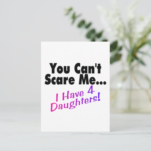 Het kan me niet schelen dat ik vier dochters heb. briefkaart (Staand voorkant)