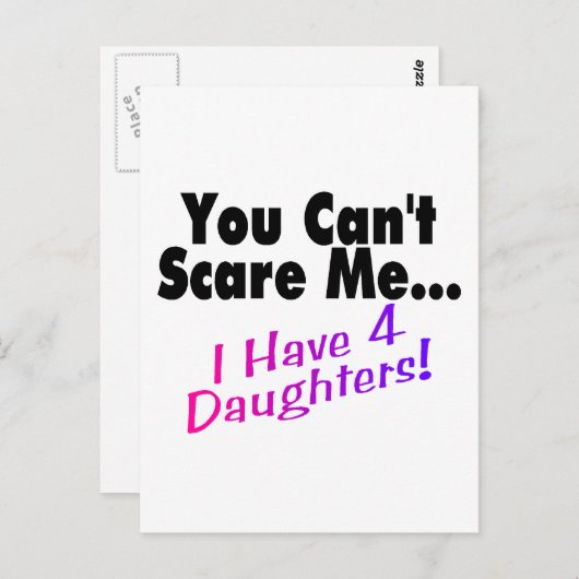 Het kan me niet schelen dat ik vier dochters heb. briefkaart (Voorkant / Achterkant)
