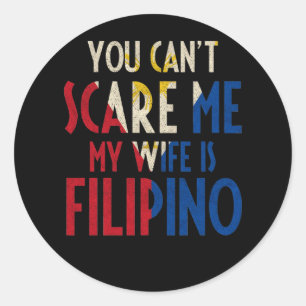Het kan me niet schelen dat mijn vrouw Filipino Pi Ronde Sticker